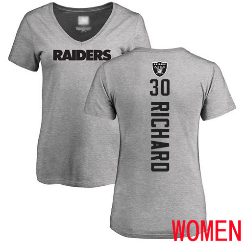 Oakland Raiders Ash Women Jalen Richard Backer NFL Football #30 T Shirt